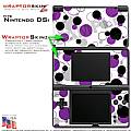 Nintendo DSi Skin - Lots of Dots Purple on White Skin Kit