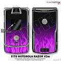 Motorola Razor (Razr) V3m Skin Fire Purple On Black WraptorSkinz Kit by TuneTattooz