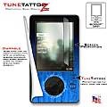 Fire Blue On Black Tattoo Skin Kit - fits Original 30 gig Microsoft Zune 