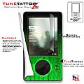 Fire Green On Black Tattoo Skin Kit - fits Original 30 gig Microsoft Zune 