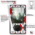 Argyle Black And Red Tattoo Skin Kit - fits Original 30 gig Microsoft Zune 
