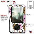 Argyle Brown And Pink Tattoo Skin Kit - fits Original 30 gig Microsoft Zune 