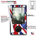 Union Jack Tattoo Skin Kit - fits Original 30 gig Microsoft Zune 