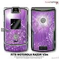 Motorola Razor (Razr) V3m Skin Stardust Purple WraptorSkinz Kit by TuneTattooz