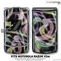 Motorola Razor (Razr) V3m Skin Neon Swoosh WraptorSkinz Kit by TuneTattooz