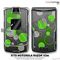 Motorola Razor (Razr) V3m Skin Lots Of Dots Green WraptorSkinz Kit by TuneTattooz