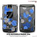 Motorola Razor (Razr) V3m Skin Lots Of Dots Blue WraptorSkinz Kit by TuneTattooz
