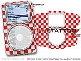 Checkered Canvas Red -n- White iPod Tune Tattoo Kit (fits 4th Gen iPods)