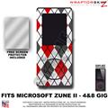 Argyle Black and Red WraptorSkinz Skin and Screen Protector Kit fits Zune (4/8/16 gig)