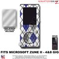 Argyle Blue and Gray WraptorSkinz Skin and Screen Protector Kit fits Zune (4/8/16 gig)