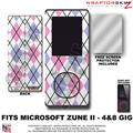 Argyle Blue and Pink WraptorSkinz Skin and Screen Protector Kit fits Zune (4/8/16 gig)