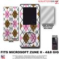 Argyle Brown and Pink WraptorSkinz Skin and Screen Protector Kit fits Zune (4/8/16 gig)