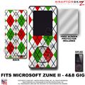 Argyle Red and Green WraptorSkinz Skin and Screen Protector Kit fits Zune (4/8/16 gig)