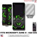 Butterflies Green on Black WraptorSkinz Skin and Screen Protector Kit fits Zune (4/8/16 gig)