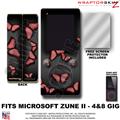 Butterflies Pink on Black WraptorSkinz Skin and Screen Protector Kit fits Zune (4/8/16 gig)