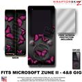 Butterflies Purple on Black WraptorSkinz Skin and Screen Protector Kit fits Zune (4/8/16 gig)