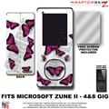 Butterflies Purple on White WraptorSkinz Skin and Screen Protector Kit fits Zune (4/8/16 gig)