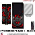Butterflies Red on Black WraptorSkinz Skin and Screen Protector Kit fits Zune (4/8/16 gig)
