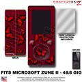 Butterflies Red on Red WraptorSkinz Skin and Screen Protector Kit fits Zune (4/8/16 gig)