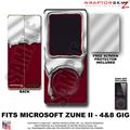 Chrome Drip on Red WraptorSkinz Skin and Screen Protector Kit fits Zune (4/8/16 gig)