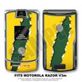 Motorola Razor (Razr) V3m Skin Ripped Yellow and Green WraptorSkinz Kit by TuneTattooz