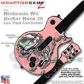 Chrome Skulls on Pink Skin by WraptorSkinz TM fits Nintendo Wii Guitar Hero III (3) Les Paul Controller (GUITAR NOT INCLUDED)