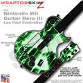 Radioactive Green Skin by WraptorSkinz TM fits Nintendo Wii Guitar Hero III (3) Les Paul Controller (GUITAR NOT INCLUDED)