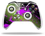 WraptorSkinz Decal Skin Wrap Set works with 2016 and newer XBOX One S / X Controller Halftone Splatter Hot Pink Green (CONTROLLER NOT INCLUDED)