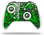 WraptorSkinz Decal Skin Wrap Set works with 2016 and newer XBOX One S / X Controller Scattered Skulls Green (CONTROLLER NOT INCLUDED)