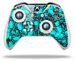 WraptorSkinz Decal Skin Wrap Set works with 2016 and newer XBOX One S / X Controller Scattered Skulls Neon Teal (CONTROLLER NOT INCLUDED)