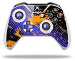 WraptorSkinz Decal Skin Wrap Set works with 2016 and newer XBOX One S / X Controller Halftone Splatter Orange Blue (CONTROLLER NOT INCLUDED)