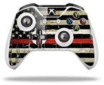 WraptorSkinz Decal Skin Wrap Set works with 2016 and newer XBOX One S / X Controller Painted Faded and Cracked Red Line USA American Flag (CONTROLLER NOT INCLUDED)