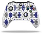 WraptorSkinz Decal Skin Wrap Set works with 2016 and newer XBOX One S / X Controller Argyle Blue and Gray (CONTROLLER NOT INCLUDED)