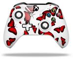 WraptorSkinz Decal Skin Wrap Set works with 2016 and newer XBOX One S / X Controller Butterflies Red (CONTROLLER NOT INCLUDED)