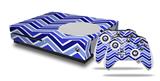 WraptorSkinz Decal Skin Wrap Set works with 2016 and newer XBOX One S Console and 2 Controllers Zig Zag Blues