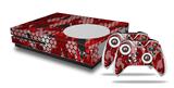 WraptorSkinz Decal Skin Wrap Set works with 2016 and newer XBOX One S Console and 2 Controllers HEX Mesh Camo 01 Red Bright