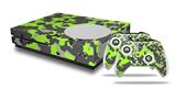 WraptorSkinz Decal Skin Wrap Set works with 2016 and newer XBOX One S Console and 2 Controllers WraptorCamo Old School Camouflage Camo Lime Green