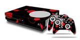 WraptorSkinz Decal Skin Wrap Set works with 2016 and newer XBOX One S Console and 2 Controllers Lots of Dots Red on Black