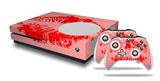 WraptorSkinz Decal Skin Wrap Set works with 2016 and newer XBOX One S Console and 2 Controllers Big Kiss Lips Red on Pink