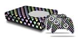 WraptorSkinz Decal Skin Wrap Set works with 2016 and newer XBOX One S Console and 2 Controllers Pastel Hearts on Black