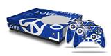 WraptorSkinz Decal Skin Wrap Set works with 2016 and newer XBOX One S Console and 2 Controllers Love and Peace Blue