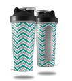 Skin Decal Wrap works with Blender Bottle 28oz Zig Zag Teal and Gray (BOTTLE NOT INCLUDED)