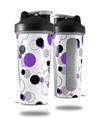 Skin Decal Wrap works with Blender Bottle 28oz Lots of Dots Purple on White (BOTTLE NOT INCLUDED)