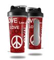 Skin Decal Wrap works with Blender Bottle 28oz Love and Peace Red (BOTTLE NOT INCLUDED)