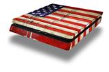 Vinyl Decal Skin Wrap compatible with Sony PlayStation 4 Slim Console Painted Faded and Cracked USA American Flag (PS4 NOT INCLUDED)