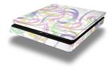 Vinyl Decal Skin Wrap compatible with Sony PlayStation 4 Slim Console Neon Swoosh on White (PS4 NOT INCLUDED)