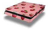 Vinyl Decal Skin Wrap compatible with Sony PlayStation 4 Slim Console Strawberries on Pink (PS4 NOT INCLUDED)