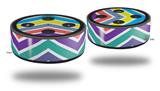 Skin Wrap Decal Set 2 Pack for Amazon Echo Dot 2 - Zig Zag Colors 04 (2nd Generation ONLY - Echo NOT INCLUDED)