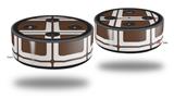 Skin Wrap Decal Set 2 Pack for Amazon Echo Dot 2 - Squared Chocolate Brown (2nd Generation ONLY - Echo NOT INCLUDED)