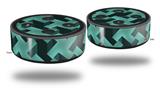 Skin Wrap Decal Set 2 Pack for Amazon Echo Dot 2 - Retro Houndstooth Seafoam Green (2nd Generation ONLY - Echo NOT INCLUDED)